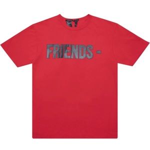VLONE Friends Red T-shirt with Black Lettering